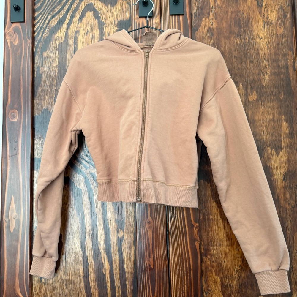 Skims cropped zip-up hoodie